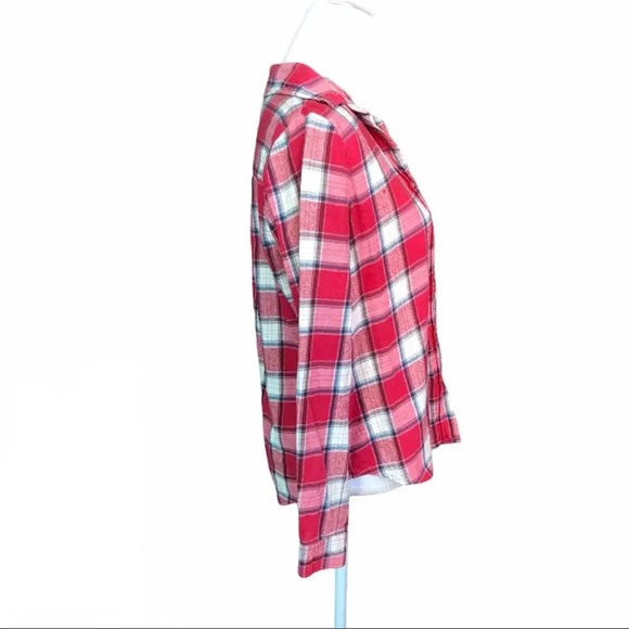Forever 21 red flannel button down shirt - Picture 2 of 6